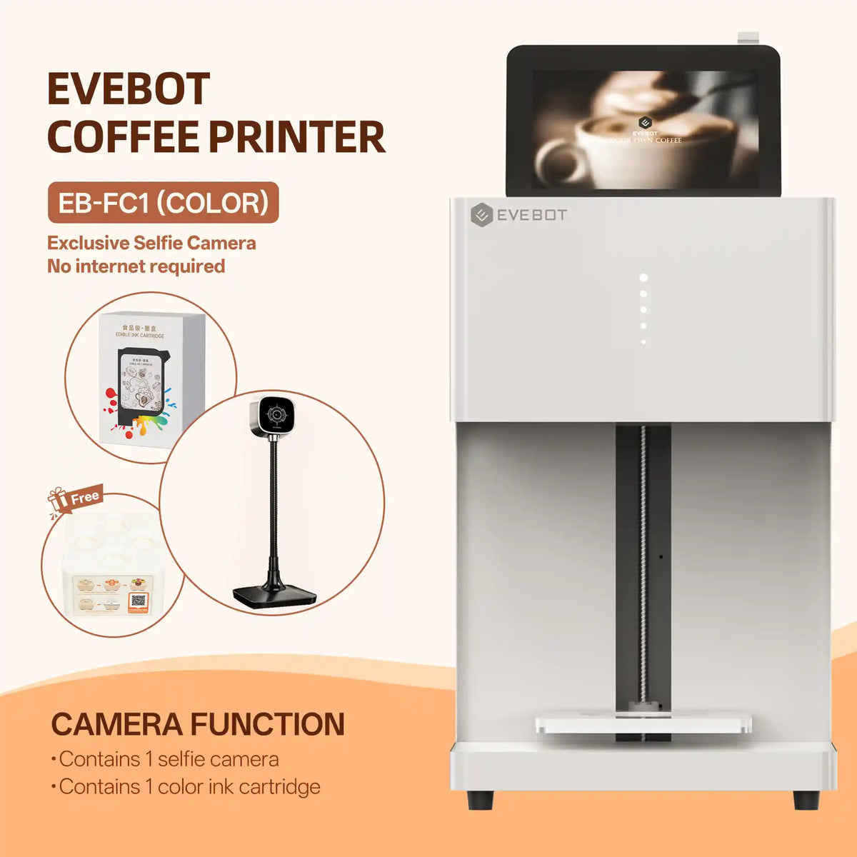 Evebot EB-FC1 Multicolor Coffee Printer