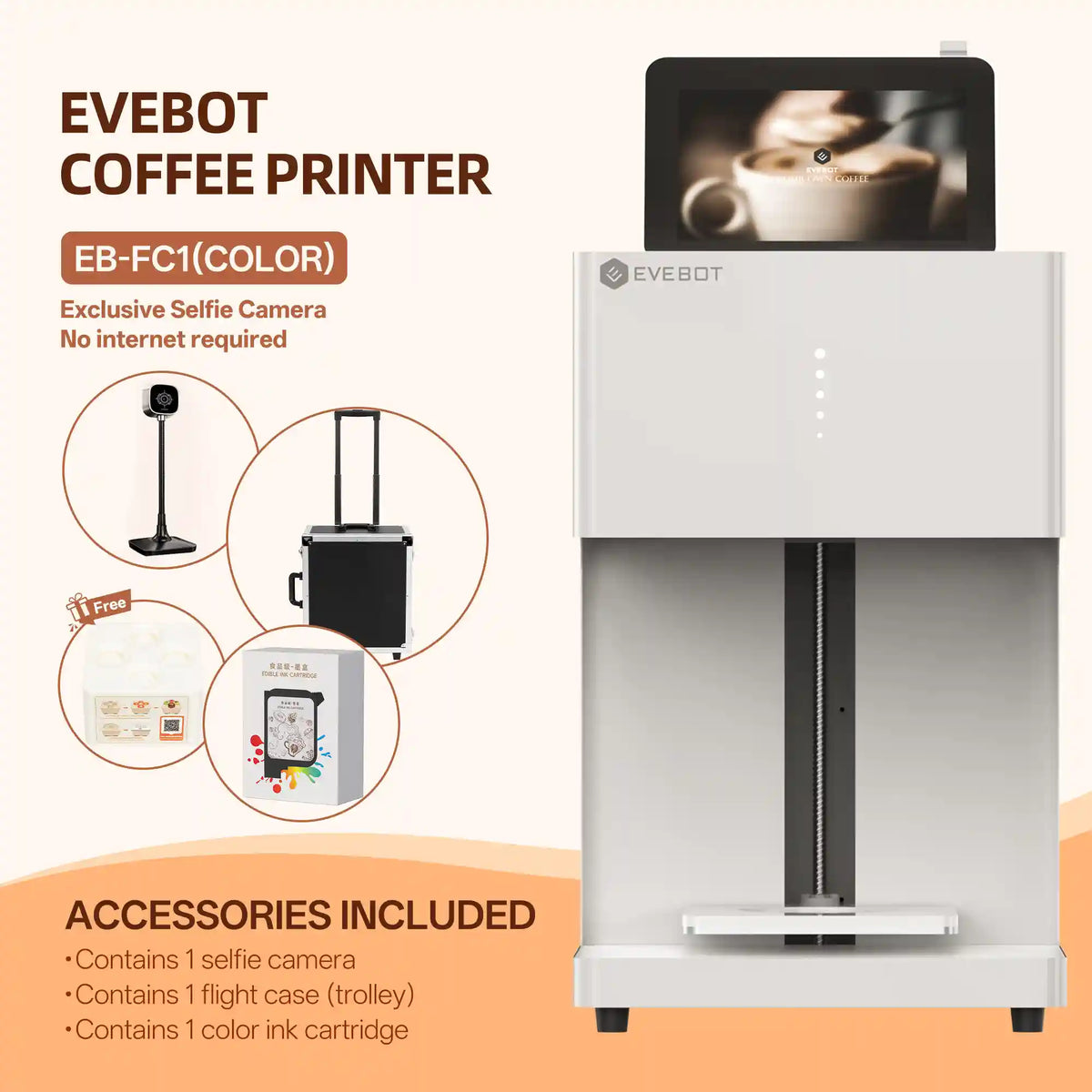 Evebot EB-FC1 Multicolor Coffee Printer
