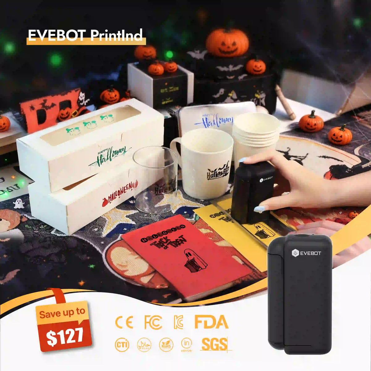Evebot PrintInd Handheld Inkjet Printer Gun