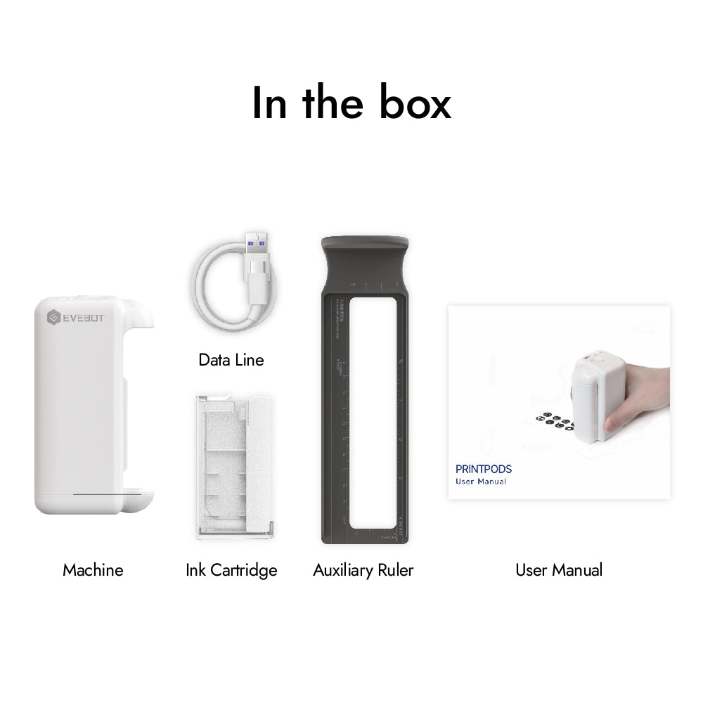 Evebot PrintPods-Handheld Printers for Absorbent Surfaces